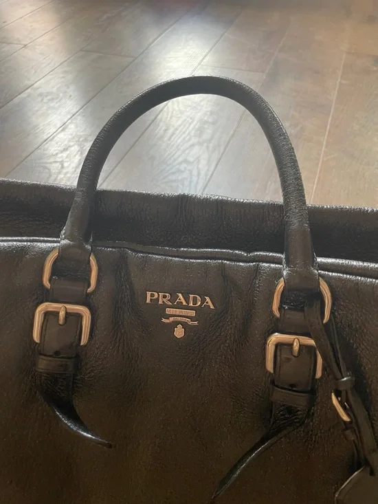 Prada Black Shiny Leather Tote - Picture 2 of 16